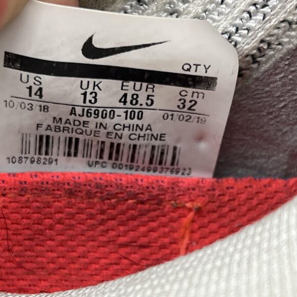 Nike Air VaporMax Flyknit 3 Running Shoes Men Size 14 White Black Green Sneakers - Picture 8 of 8